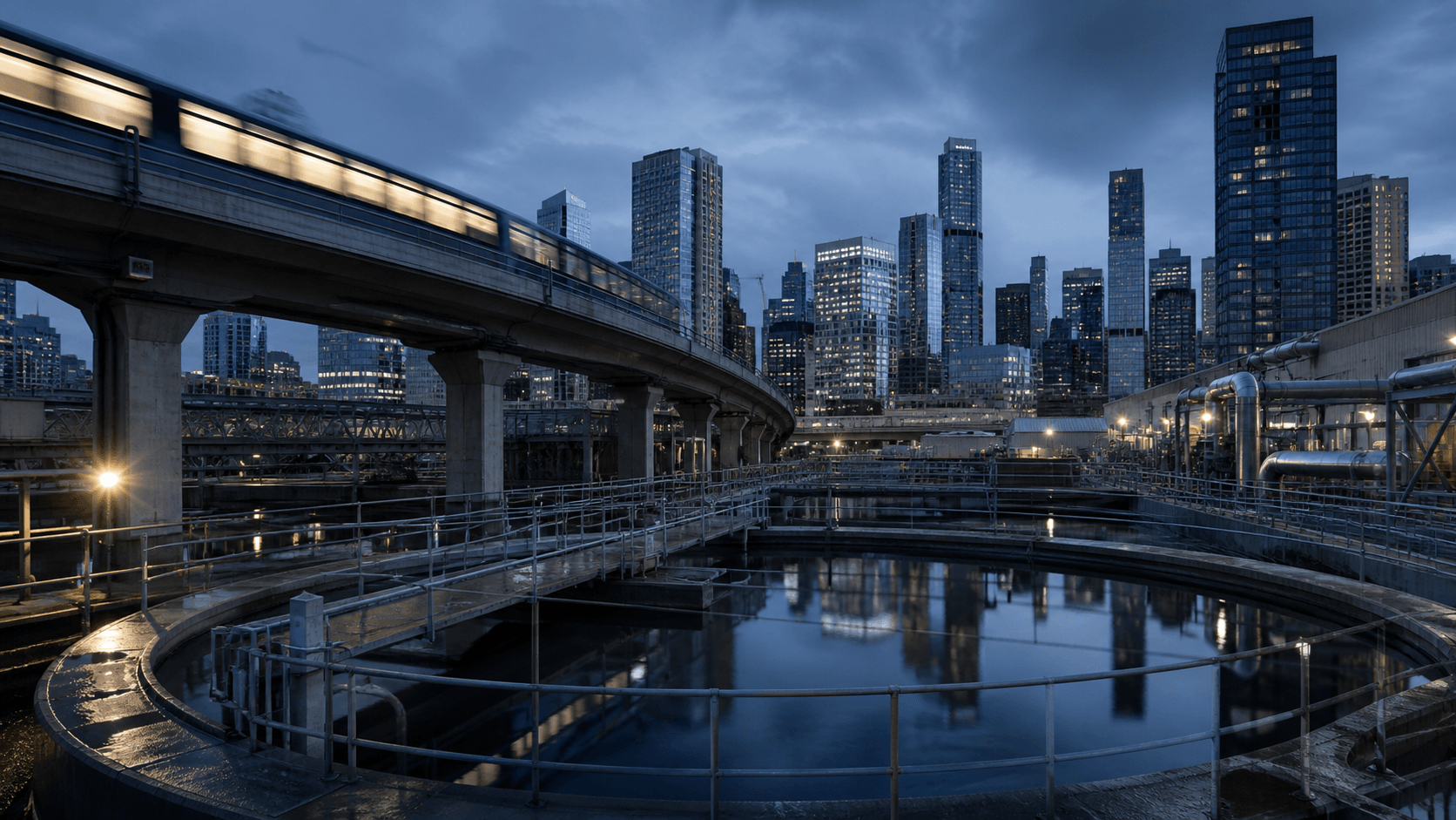 Transit, utility and civic infrastructure in a non-identifiable city