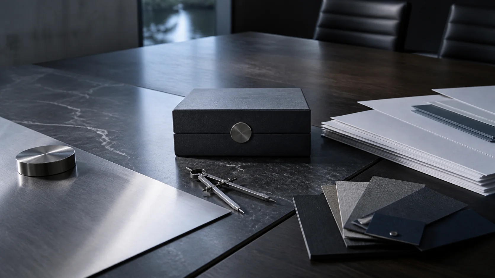 Financial working materials aligned around a confidential decision table